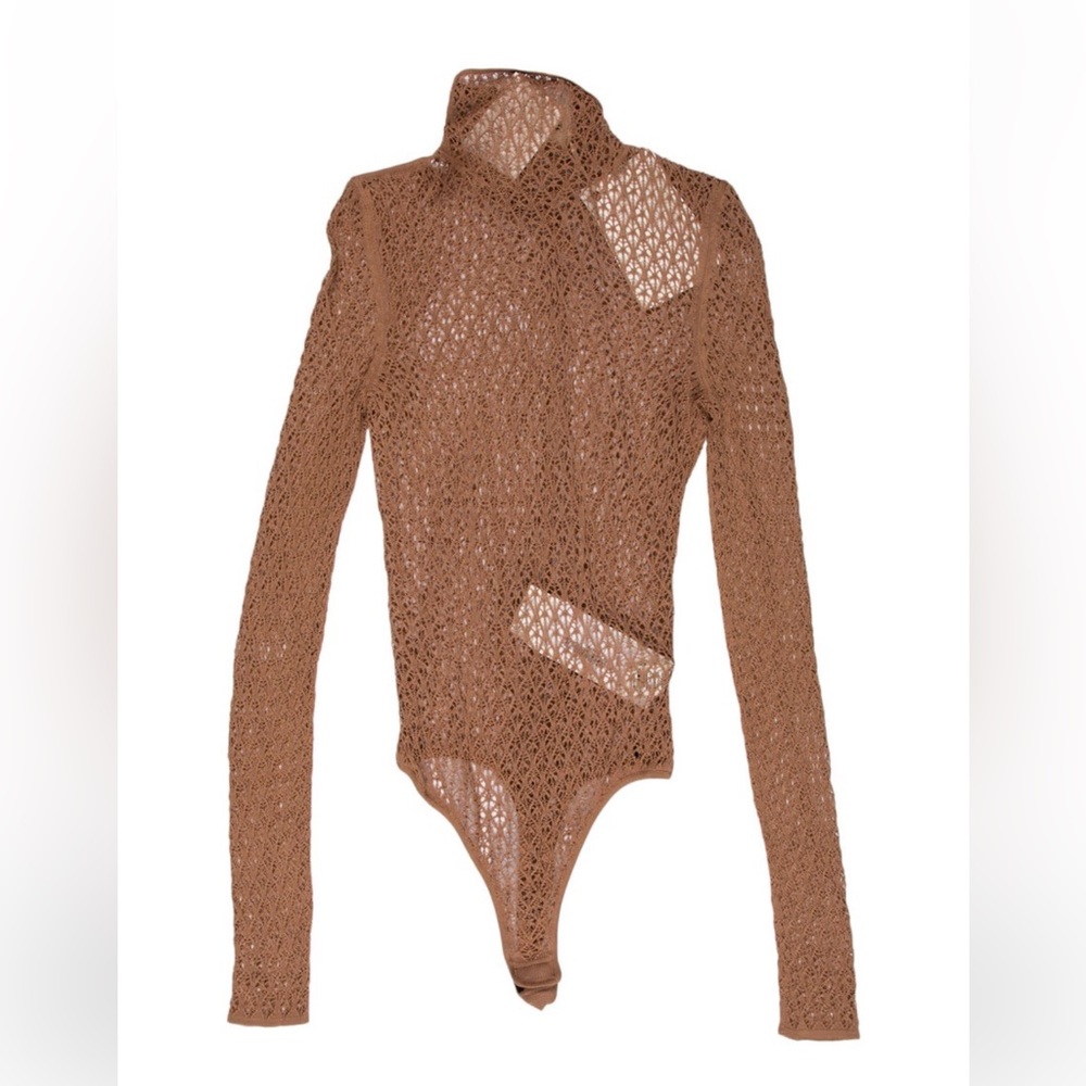 Khaite Fena Diamond-lace Bodysuit In Almond - XS - NWT - Picture 6 of 6
